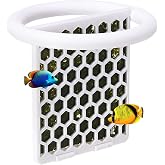 Swirge Floating Seaweed Feeder, Aquarium Algae Holder with Feeding Ring, Floating Nori Feeder for Fish Tank, Seaweed Clip for Saltwater Freshwater Fish (White)