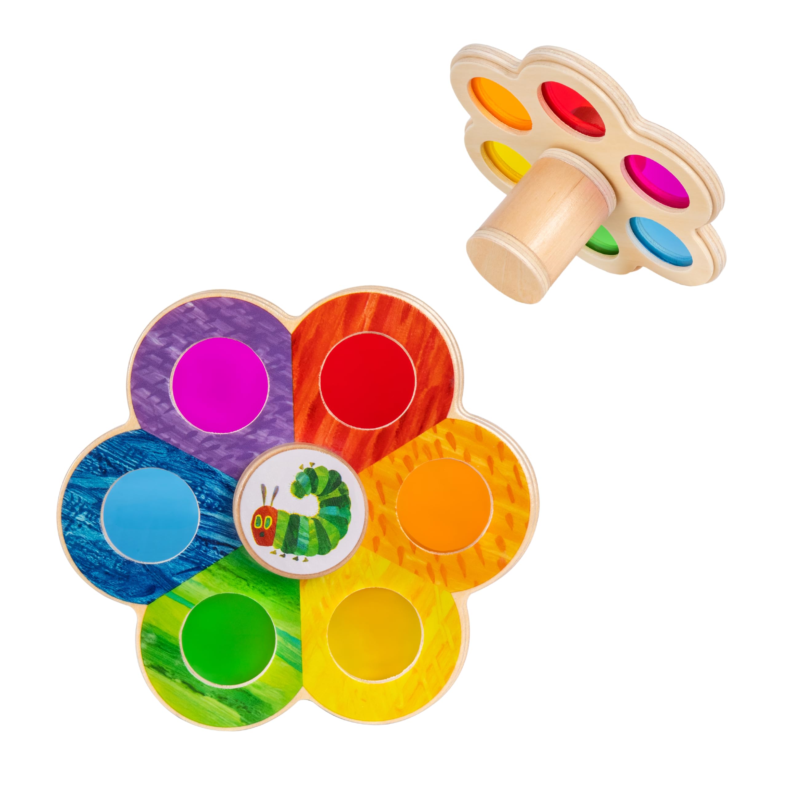 Kids Preferred Eric Carle Toddler Toys The Very Hungry Caterpillar Color Discovery Spinner Toys for Kids and Toddlers, Shapes and Colors Learning Toy