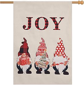wartleves Christmas Gnomes House Flag Double Sided Yard Flag 28x40 Burlap Flag for Outside Garden Farmhouse Winter Xmas New Year Holiday Seasonal Decor