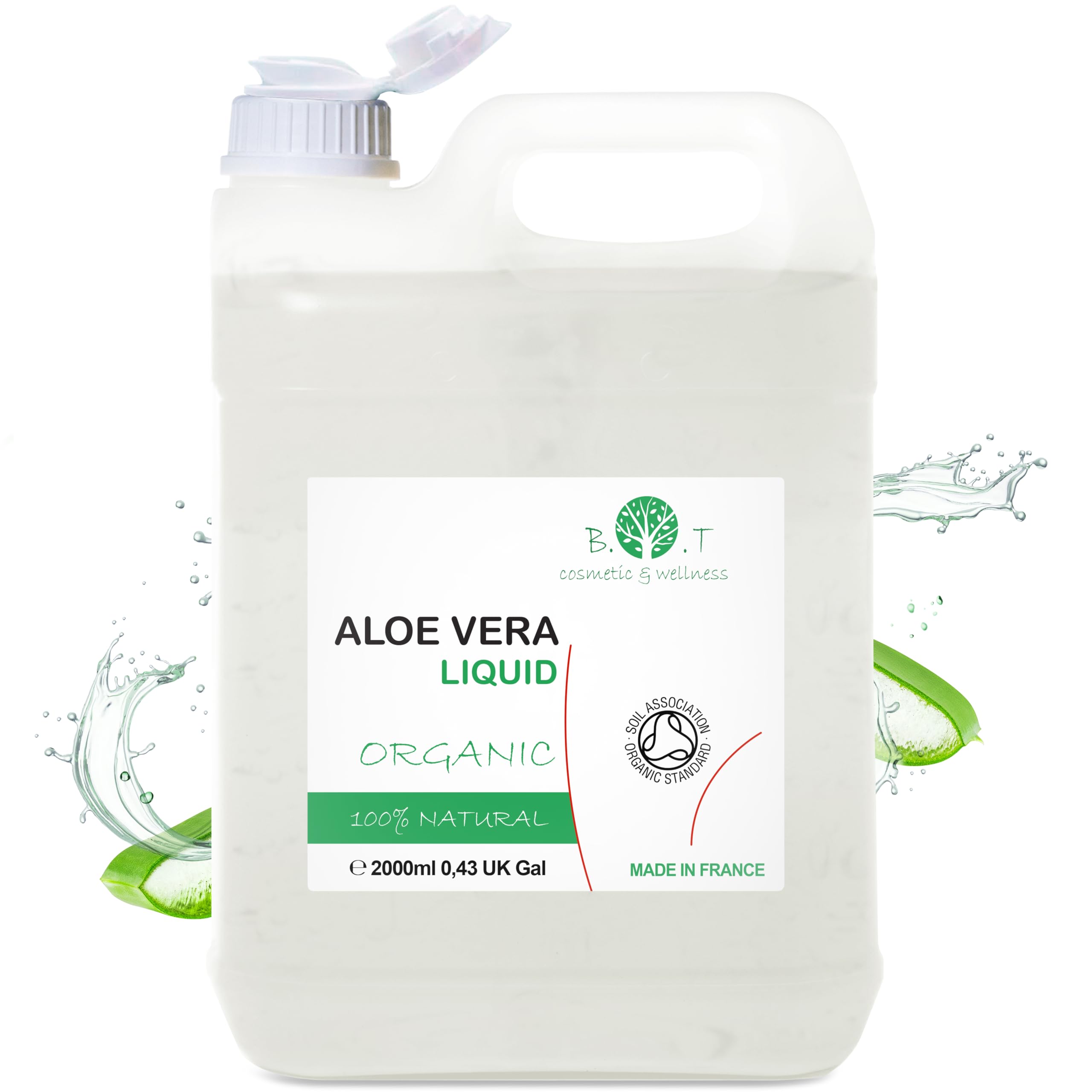 BIO Fresh Aloe Vera Liquid Concentrate directly from the Organically Grown Plant. 100% Natural & Purp. Cold Pressed. Cosmetic Preparation - 2000 ml 2 L