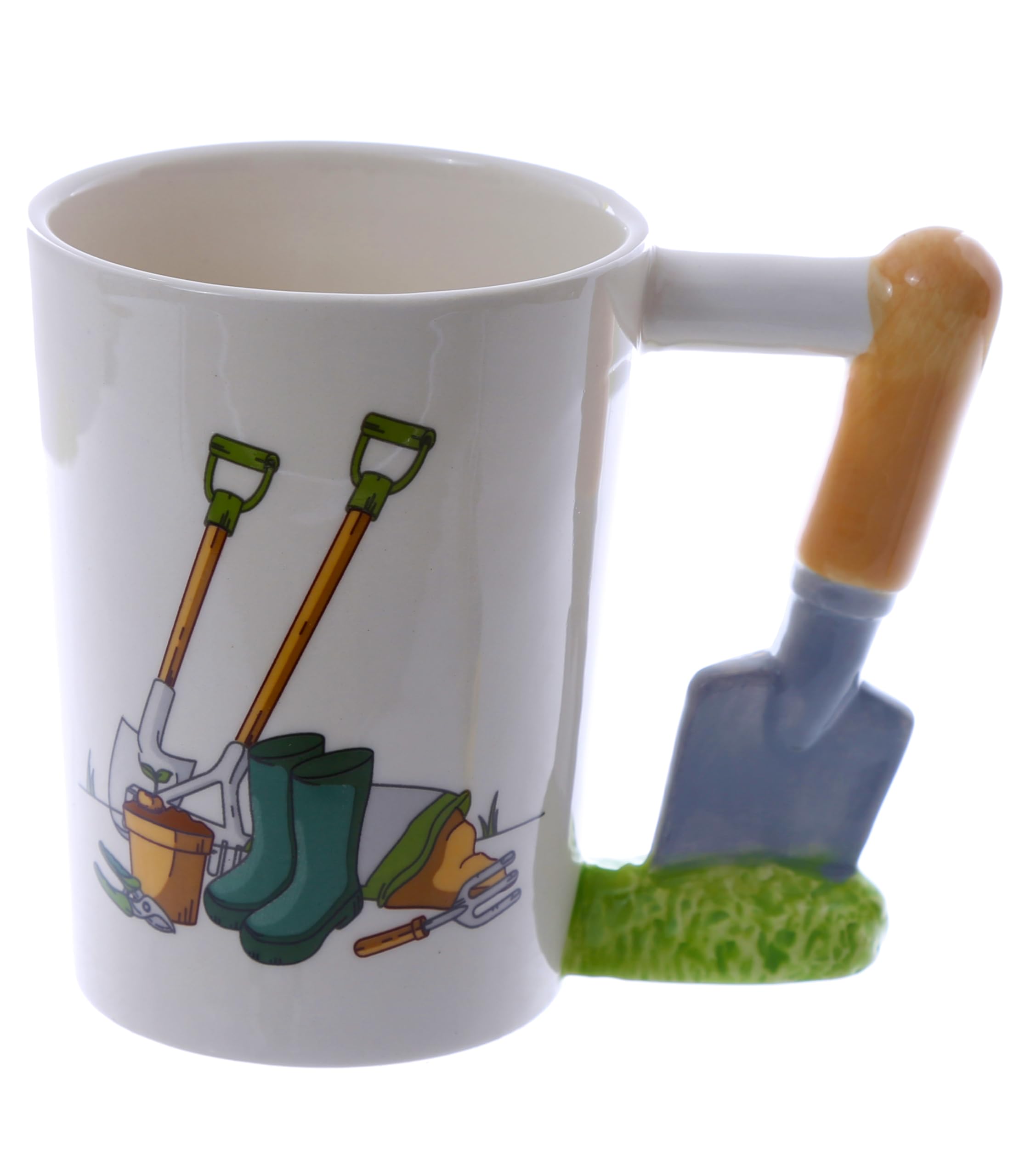 Puckator Garden Trowel Ceramic Shaped Handle Tea Coffee Mug - Funny Home Accessories For Girlfriend - Large Mugs for Men Women Hot Drinks - Cute Cups Presents - Secret Santa Gift Cup Set
