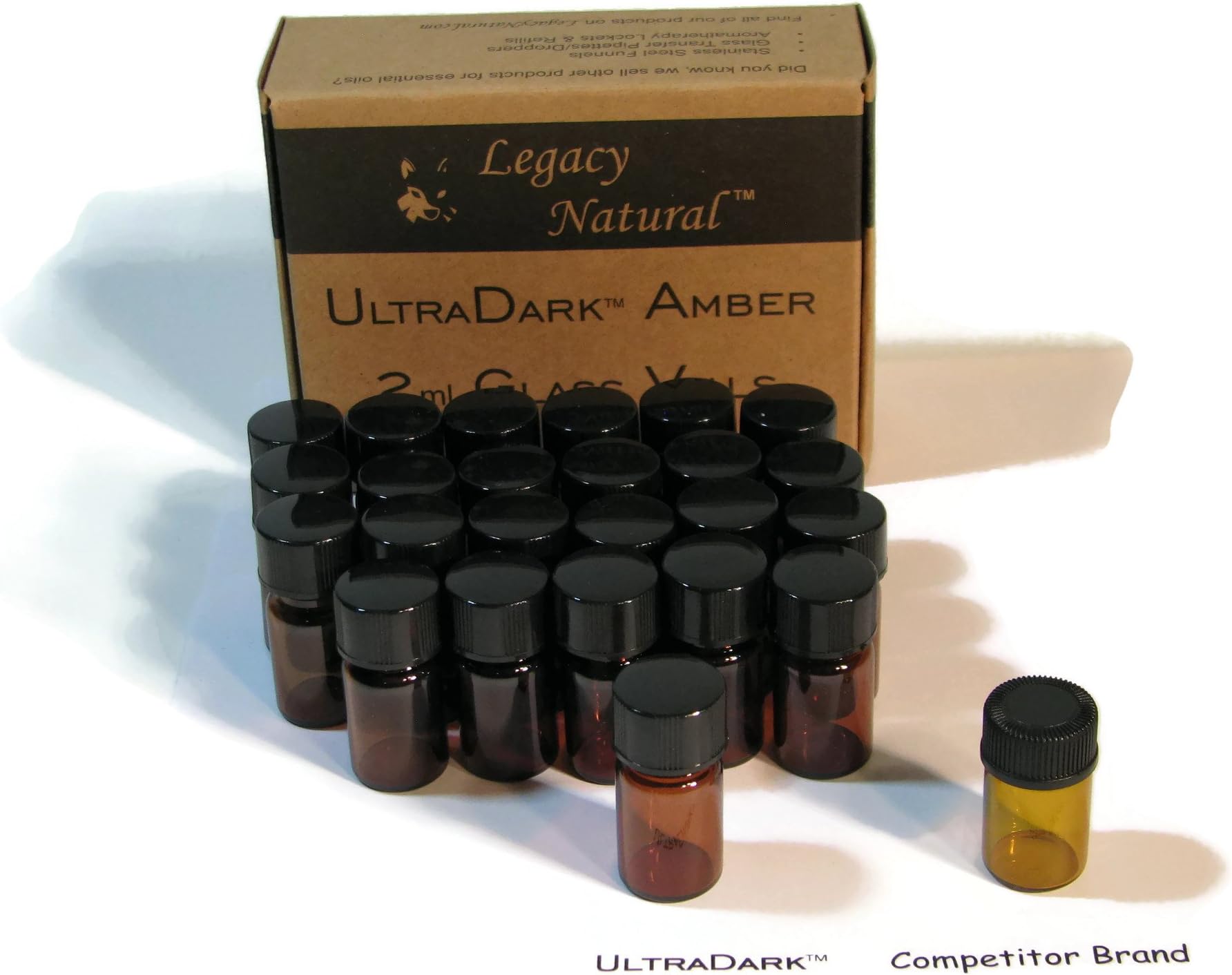 Legacy Natural UltraDark 2ml Amber Glass Vial for Essential Oil (24)