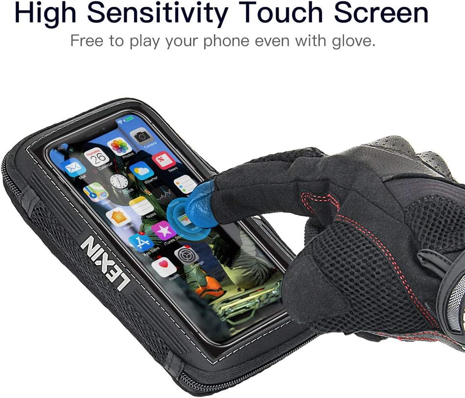 LEXIN LX-MTB03 Motorcycle Tank Bag, Touch Screen Motorcycle Magnetic Phone Holder, Big Size Phone Case for iPhone/Android up to 6.5 Inch: Automotive