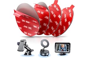 pop-tech Adhesive Sticky Pads for Baby Car Camera: 4Pcs 2.76"(70mm) 3M VHB Double Sided Round Mounting Tape, Heat Resistant D