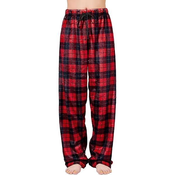 Pantalones De Pijama A Cuadros Para Mujer Sueltos, Transpirables