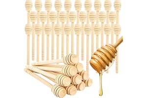 MUXHEL 40 Pcs 6 Inch Wooden Honey Sticks, Honey Dipper Sticks Honey Spoon for Honey Jar Dispense Drizzle Honey