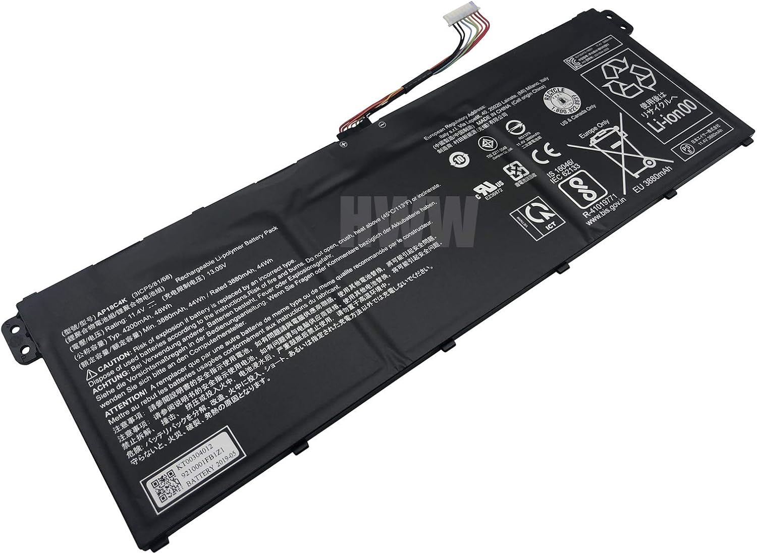 HWW New 11.4V 48Wh 4200mAh AP18C4K Replacement Battery Compatible with Acer Aspire 3 A315-42 Aspire 5 A514-52 A515-43 Series