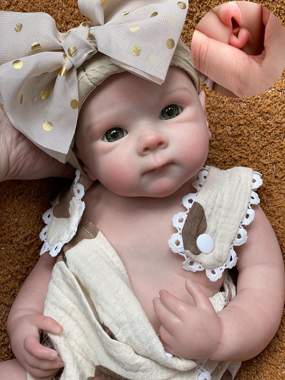 Photo 1 of Abenduot 18inch Bettie Girl Doll Can Open Mouth Anatomically Correct Silicone Baby Dolls Realistic Full Solid Silicone Body Newborn Dolls Flexible