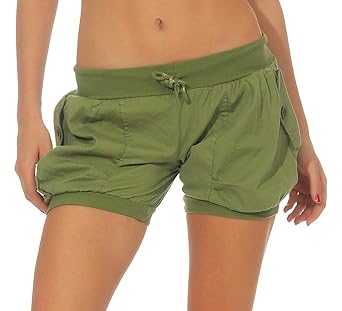 Malito Damen Shorts in Unifarben | lässige Kurze Hose | Bermuda für den Strand | Pants - Hotpants 6087