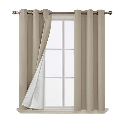 Amazon Com Deconovo Beige Blackout Curtains For Kids Thermal
