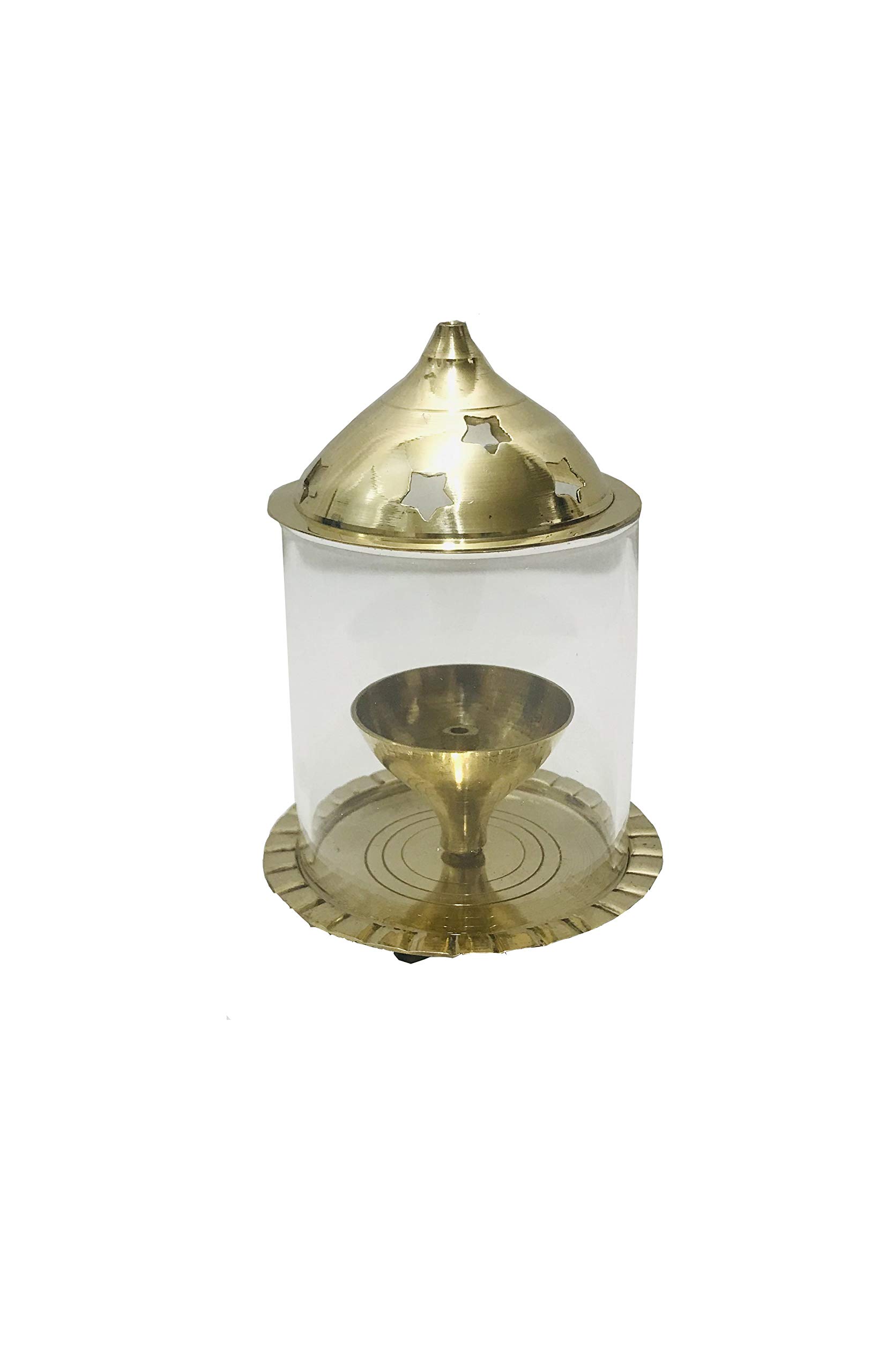 Gavya International Brass Akhand Diya, 5 inch, Brown