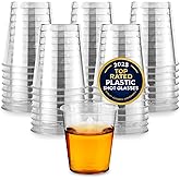 1.5 oz Shot Glasses - 100 Mini Plastic Shot Glasses (1.5oz) Clear Disposable Cups for Jello Shots, Wine Tasting, Liquor, Whiskey, Pudding, Sample Cup for Halloween and Elegant Partiest