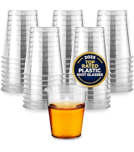 50 Count Hard Plastic Shot Glasses - 1-Ounce Clear Party Cups - View #8