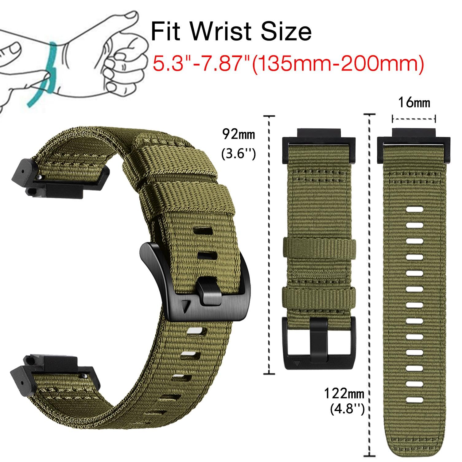 Abanen Rugged Nylon Watch Band for Casio gshock DW-5600/8900, Adjustable Sports Wrist Strap for GA-100/GW-B5600/GB-5600 /GW-6900