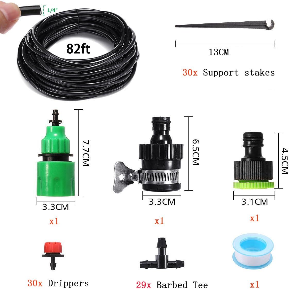 Kalolary 82ft Micro Drip Irrigation Kit System, DIY Plant Garden Hose Watering Kit - Image 3
