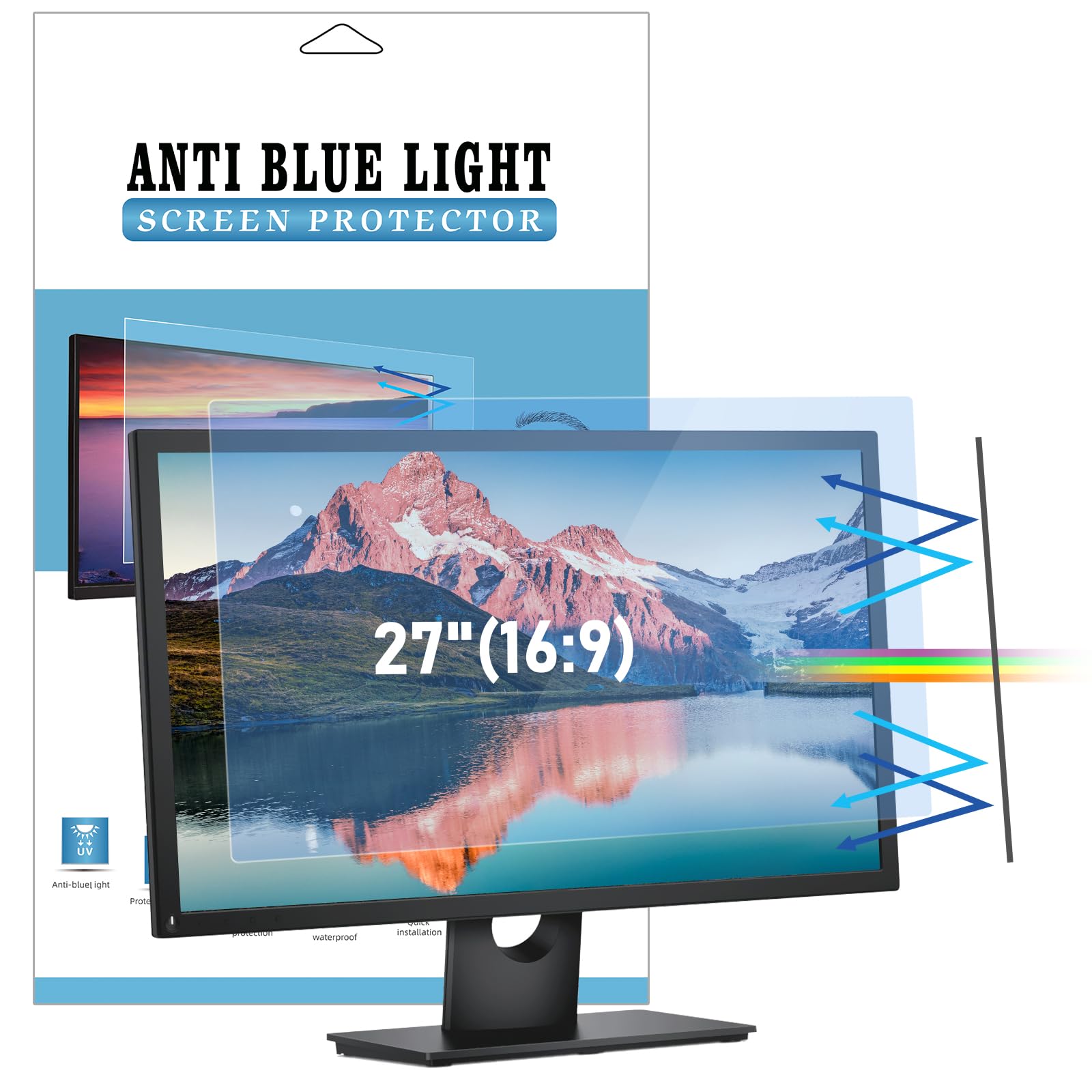 LAMA 27” Universal Computer Monitor Screen Filter (WxH:23.54"*13.26"), 27 Inch Blue Light Blocking Screen Protector, Anti Blue Light, Anti Glare, Anti-UV, Eye Protection, Reduce Eye Strain(27" 16:9)