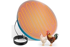 Chicken Water Heater, 9.8in Chicken Waterer Heated Base for Metal/Plastic Poultry Founts & Buckets, Aluminum Heater for Winte