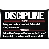NASIAN Discipline Motivational Flag - 3x5 Ft Inspirational Flag for Room, Gym, Dorm, Man Cave - Wall Decor Poster Banner