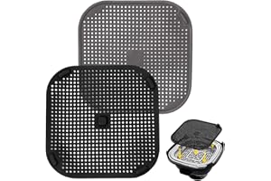 2 PCS Updated Heat Resistant Splatter Screen Compatible with Ninja Crispi Air Fryer Accessories;Food-Grade Silicone Splatter 