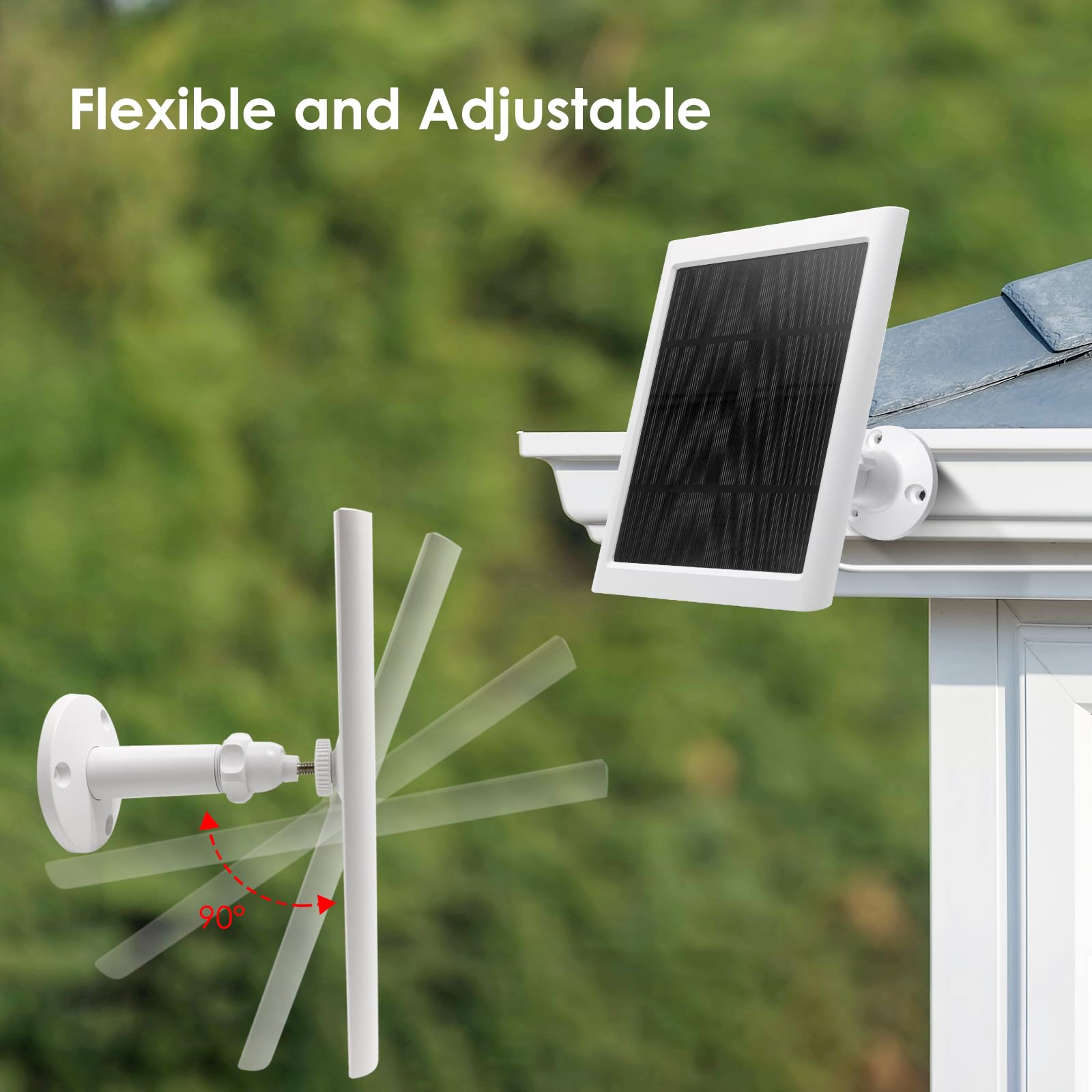 Solar Panel Charger for Arlo Camera, Compatible with Pro 4, Arlo Pro 5S, Pro 3, Ultra 2 and Ultra Cameras, 10FT/3M Cable, 5V 4W Outdoor Waterproof Solar Panel (2)