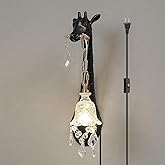 LAZHUG Giraffe Wall Lamp,Resin Giraffe Lamp with Crystal Shade,Creative LED Wall Mount Light,Animal Lamp Wall Lights for Livi