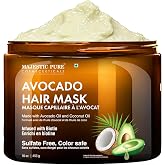 Majestic Pure Avocado &amp; Coconut Hair Mask - 16 Fl Oz | Ideal for deep conditioning, nourishing dry hair, and enhancing softness and manageability