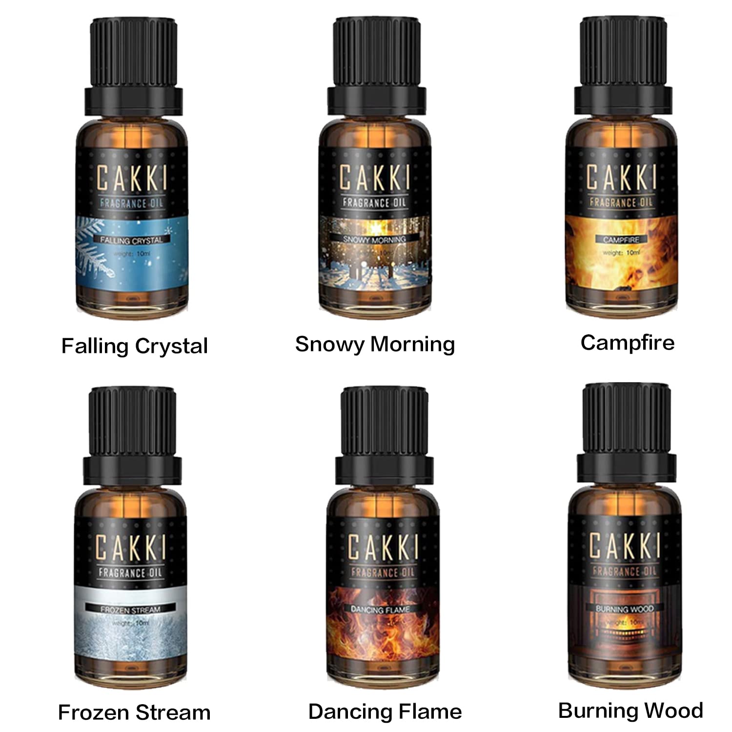 Winter Essential Oils Set - 6 Scents for Diffusers, Candles, Soaps, Gifts
