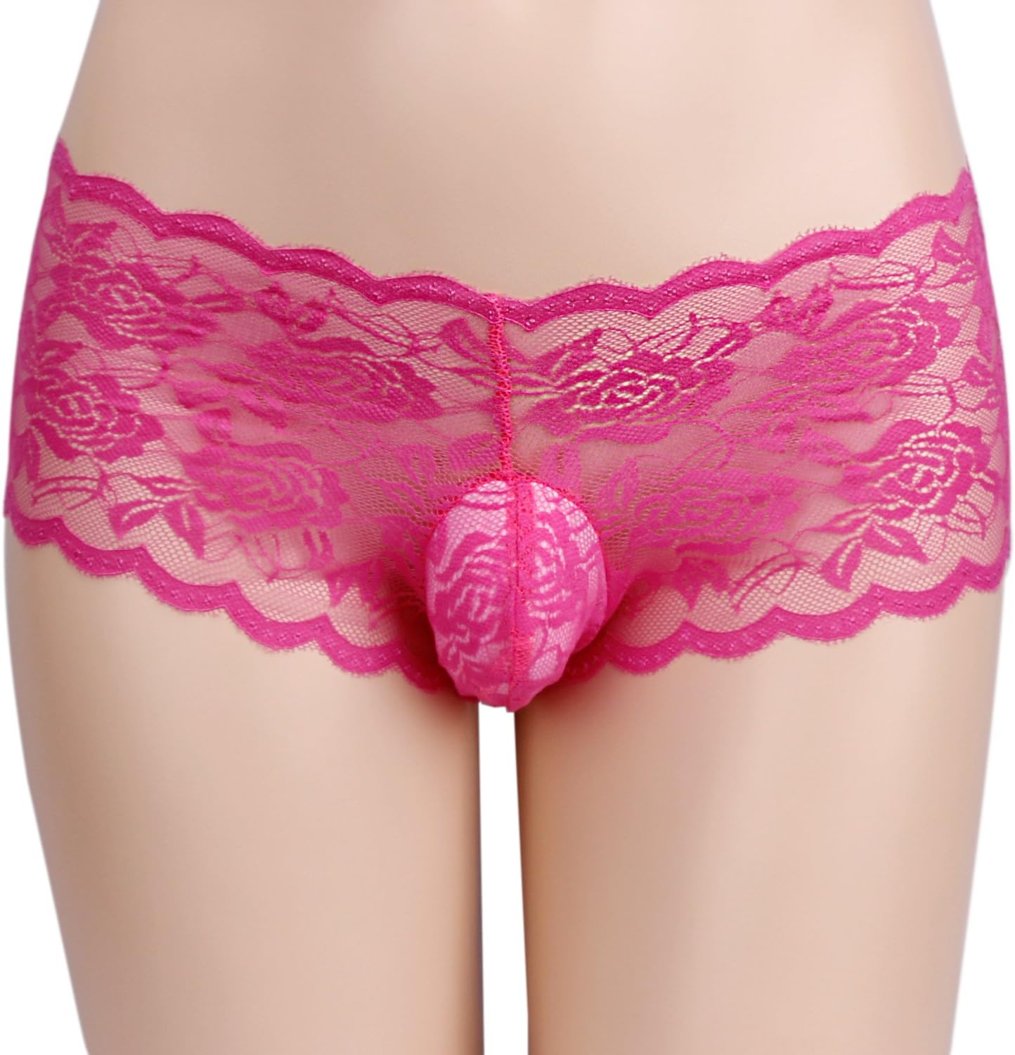 Sissy Pouch Panties Men's Silky Lace Bikini Briefs Girly Underwear Sexy for Men