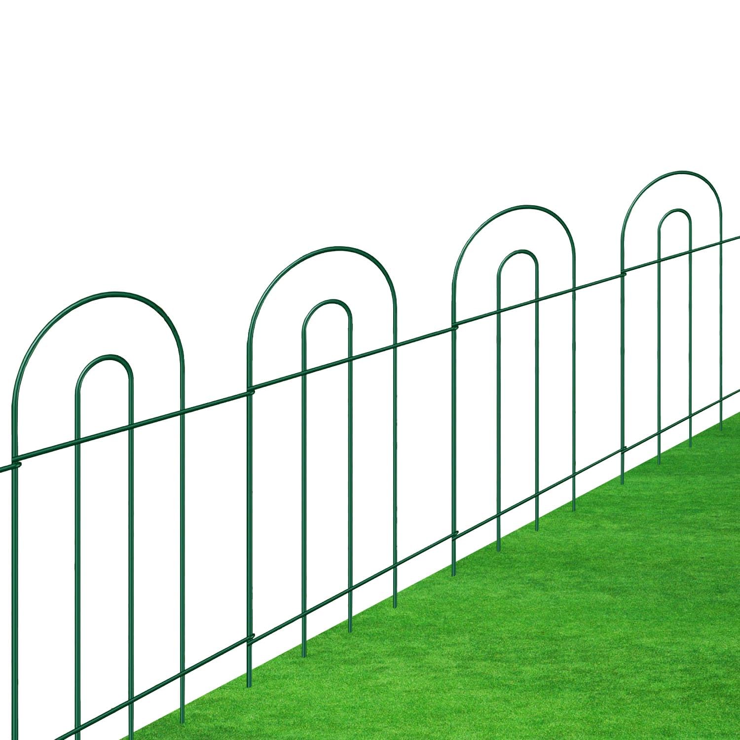 MTB SUPPLY Green Garden Border Folding Fence, 32 Inch x 10 Feet, Pack of 1 Set, Overall Length 10 Feet, Landscape Panel, Folding Patio Fences, Flower Bed Pet Barrier, Decorative Fence