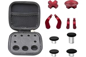 E-MODS GAMING Replacement Thumbsticks, D-pad, Paddles Trigger Buttons for Xbox One Elite Controller Series 2 & Elite Series 2 Core Controller (E-10IN1-Red)