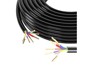 SUZCO 30FT 7 Way Trailer Wire 10/2 12/1 14/4 AWG Multi Gauge -30°C to 105°C CCA Traditional SAE (Purple Wire) 7 Conductor Harness, Fit for Utility/Equipment/Cargo Trailer/RV, No Paper& Quartz Powder Inside