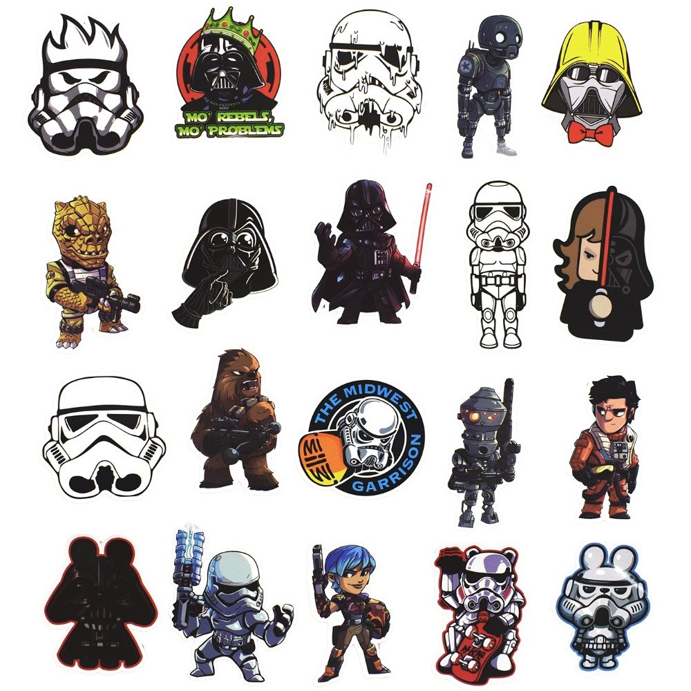 100 Pcs Star Wars Sticker Pack,Cool Stickers Notebook Guitar Skateboard