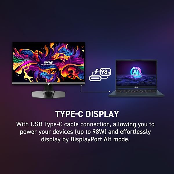MSI MPG 272URX QD-OLED 27-INCH 3840 X 2160 (UHD) COMPUTER MONITOR, 240HZ, ADAPTIVE-SYNCH, HDMI, DP PORT, VESA MOUNTABLE, TILT, SPEAKER, 0.03MS, BLACK
