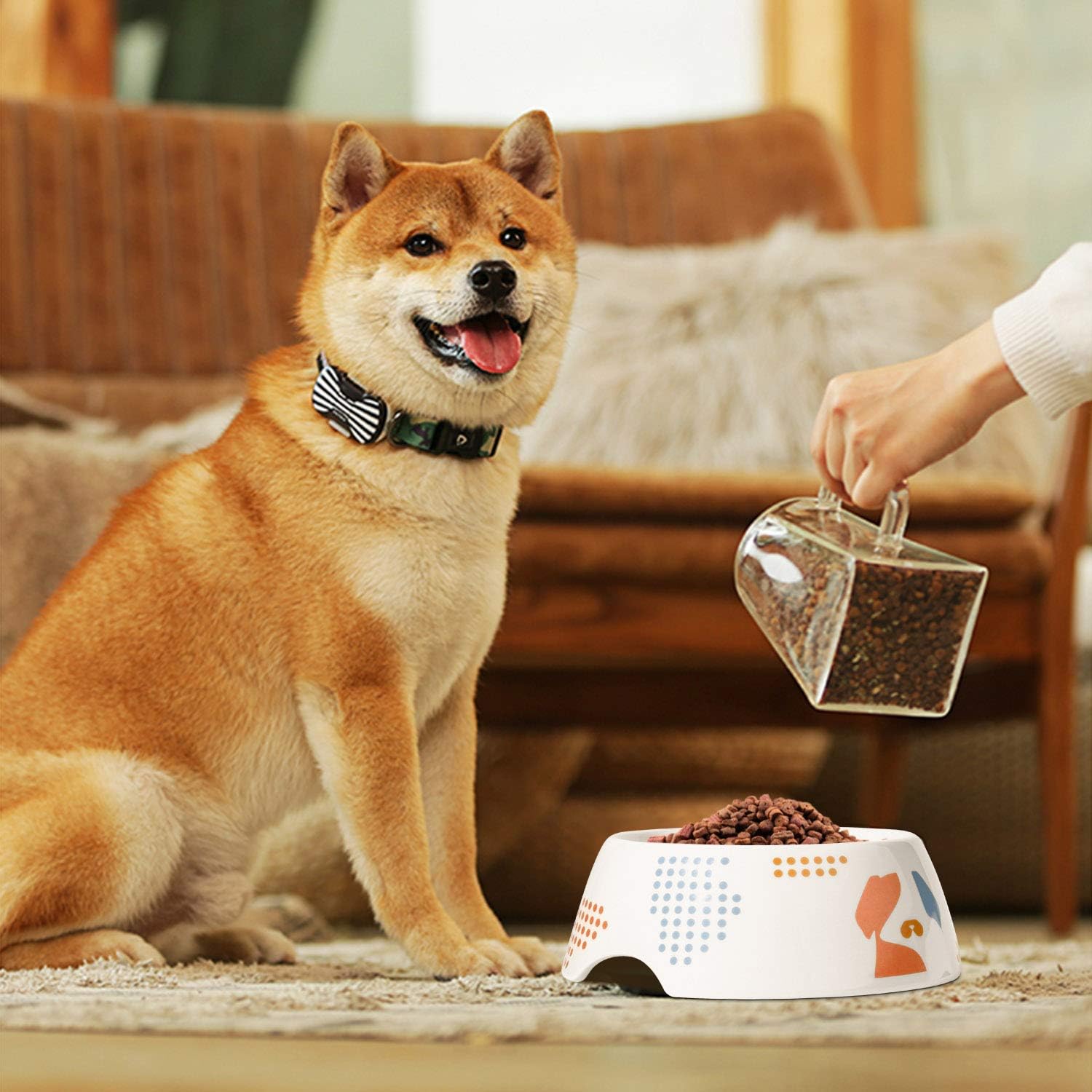 Amazon Co Jp Comsaf 13cm 犬 食器 陶器製 フードボール ごはん皿 餌入れ お水入れ 食べやすい 持ち運びやすい ペット食器 可愛い柄 Pet Supplies