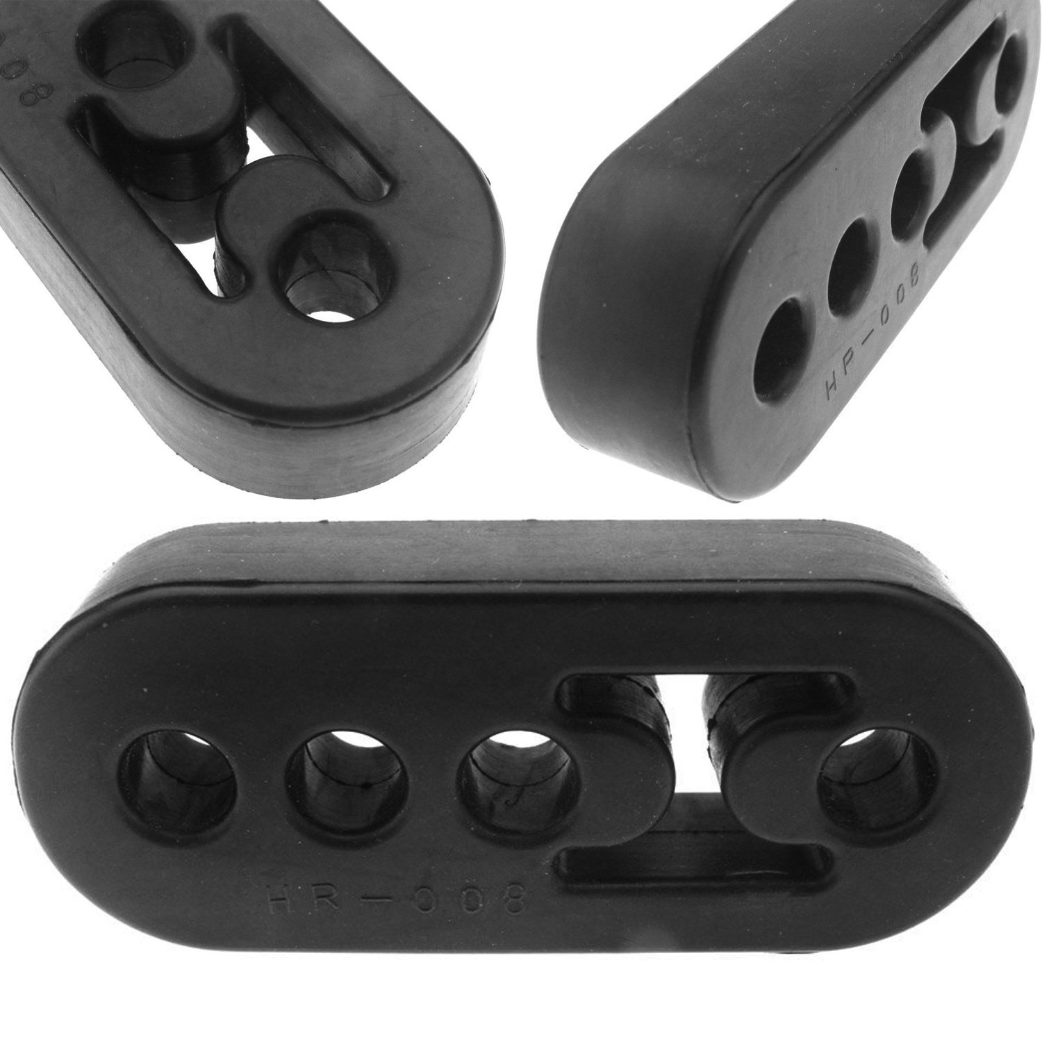 Universal Heavy-Duty Rubber Exhaust Hanger Mount – 4-Hole, Shock-Absorbing, Heat-Resistant – Ideal for Reducing Vibration & Noise – Durable Replacement for Car, Truck & Motorcycle Exhaust Systems