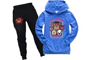 TECKI Youth Hoodie Outfit Five Nights at Freddy's Sweatshirt and Sweatpants Set Casual Sweatshirt 2 Piece for Kids