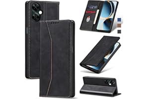 Jasonyu Flip Wallet Case for OnePlus Nord N30 5G,Leather Magnetic Folio Cover with Card Holder,Kickstand - TPU Shockproof Durable Protective Phone Case,Black