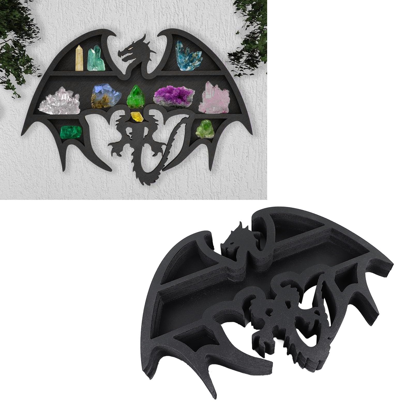 Pssopp Crystal Display Shelf, Material Modern Crystal Shelf Dragon Shape Venture Decor Crystal Display Shelf for Storing Ycrystals Stones and Essential Oils