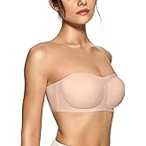 OEAK Womens Strapless Bras Push Up Bandeau Bra Non Slip Wireless Supportive Padded Bras Seamless Comfortable Tube Bra