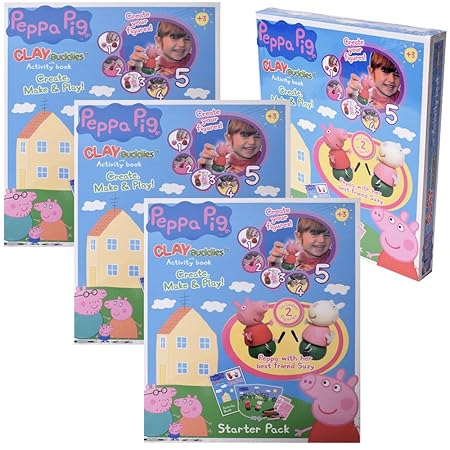 Peppa Pig 4 Stück Knet Figuren 12 teiliges Knetspiel Knetmasse Spielzeug kreativ gestalten