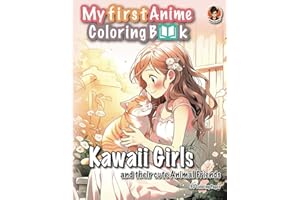 My first Anime Coloring Book: Kawaii Girls and their cute Animal Friends
