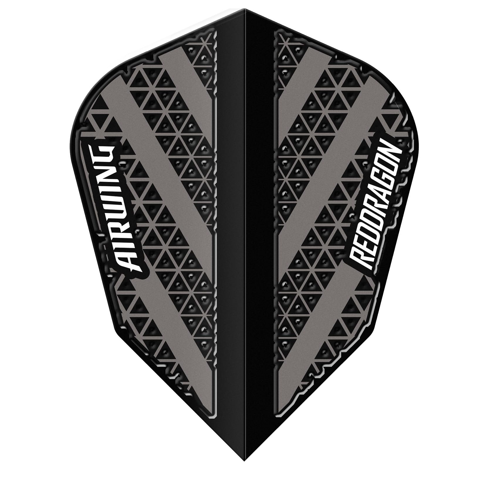RED DRAGON Airwing Unique Moulded Black & Grey V-Standard Dart Flights 1 Set Per Pack (3 Dart Flights in total)