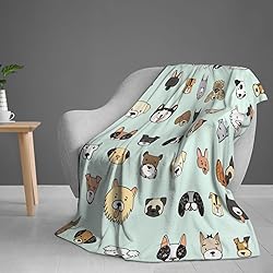Duduho Cute Dogs Bed Blanket Ultra Soft Funny Puppy