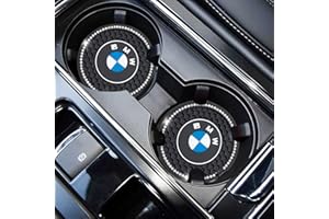 XIGRALUCK Car Cup Holder Coaster Compatible with BMW M 1 3 5 6 Series X1 X3 X7 X5 X6 Z4 7 Series Recessed Silicone Non-Slip Drink Coaster Car Interior Accessories 2.76 Inch 2 Pieces Black