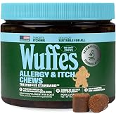 Wuffes Dog Allergy Chews, Anti-Itch Support for Itchy Skin &amp; Paw Licking. Colostrum (50% IgG), Quercetin, Omega-3 &amp; Turkey Tail. Supports Immune &amp; Histamine Response for Allergy Support. 60 Chews