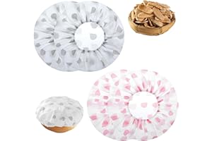 4 Pcs Elastic Bowl Covers for Bread Proofing & Food Storage, Reusable, Adjustable Sourdough Covers (10.6in) - Home Bakers, Ki