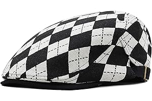 Wovanoo Newsboy Cap Plaid Lingge Print Flat Caps for Men Ivy Adjustable Gatsby Golf Berets Hat