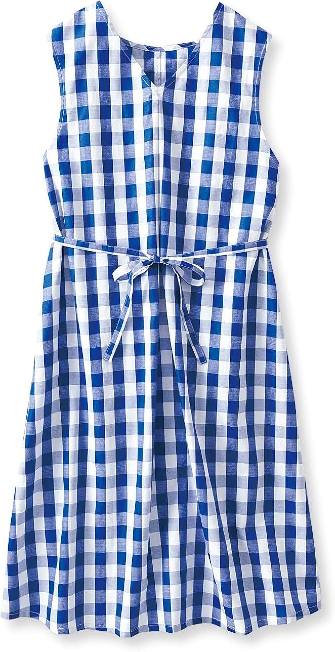 Amazon フラウグラット お手入れらくちん軽やか2 Way ギンガムチェックワンピース ブルー ワンピース チュニック 通販