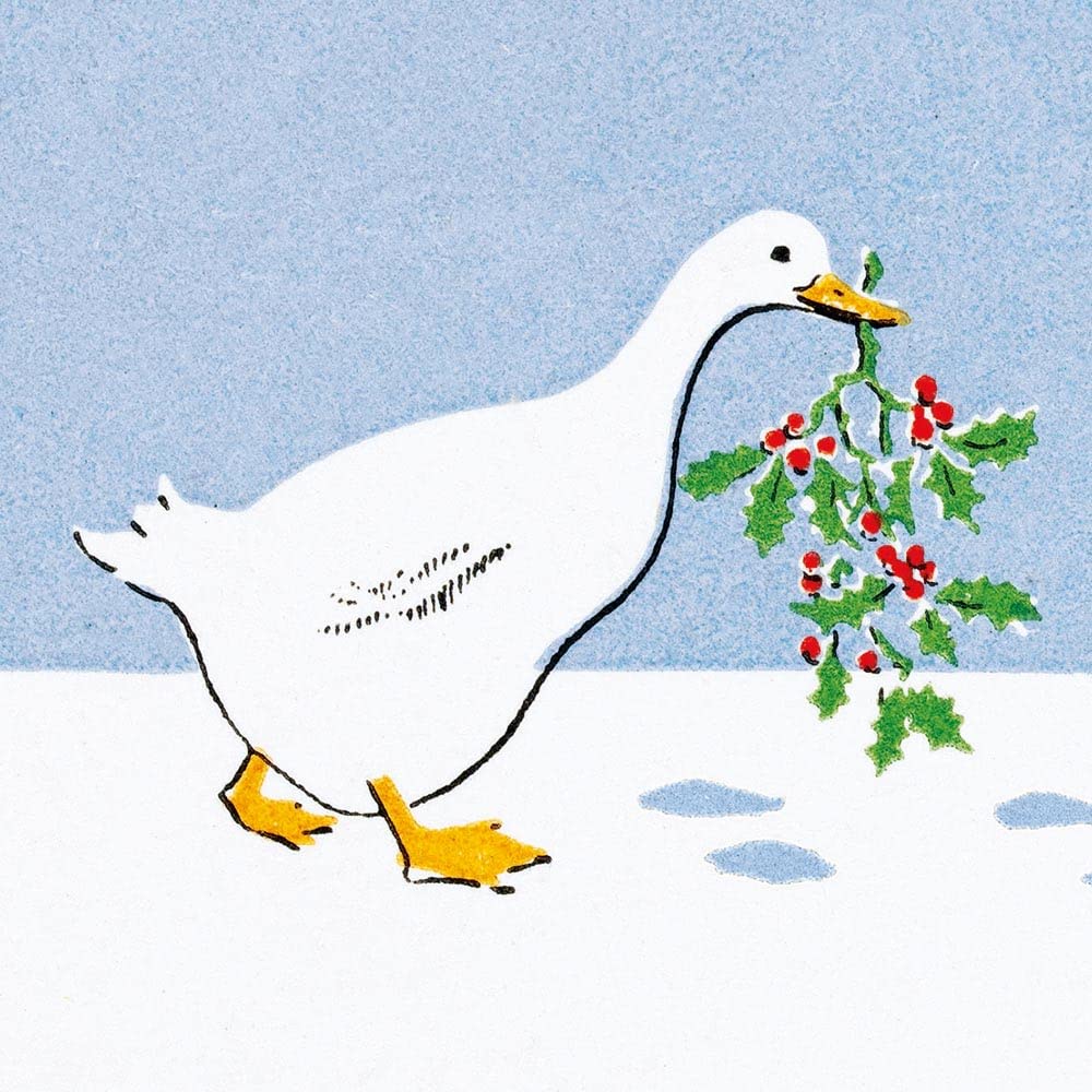 Museums & Galleries Christmas Cards Pack of 8 - Goose and Holly - Eco-Friendly and Recyclable