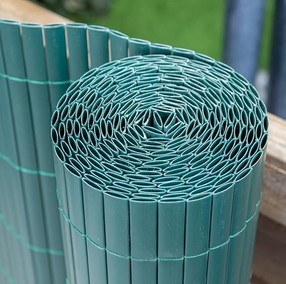 Papillon Artificial Green Bamboo Cane Plastic Garden Fence Screening Roll Privacy Border Wind